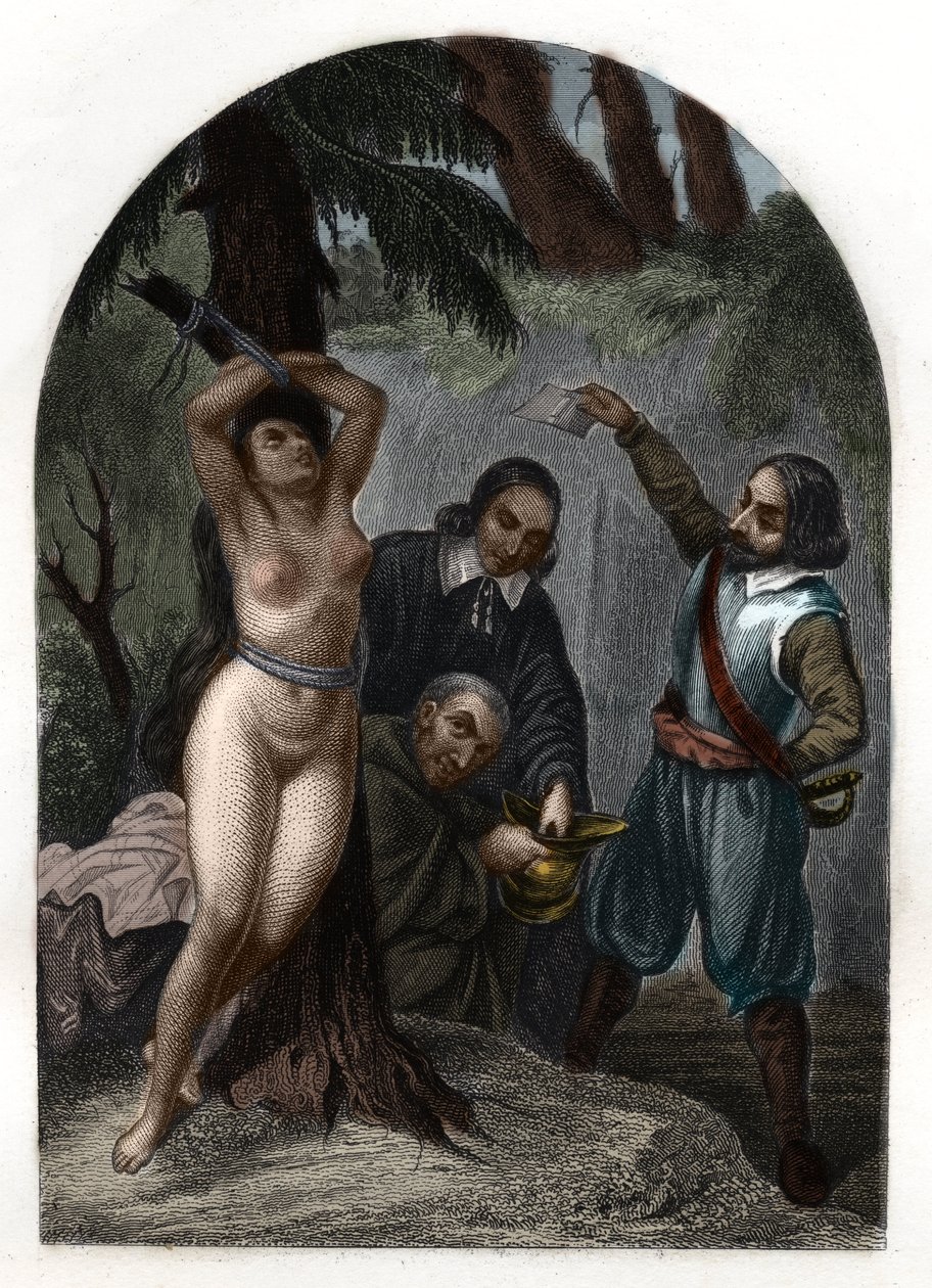A Cevennes-i sárkányok XIV. Lajos (1643-1715) alatt, a protestánsok üldözése. Metszet 1842-ből Maurice Lachatre „Histoire des Popes” című könyvében. Magángyűjtemény. alkotó: Unknown artist