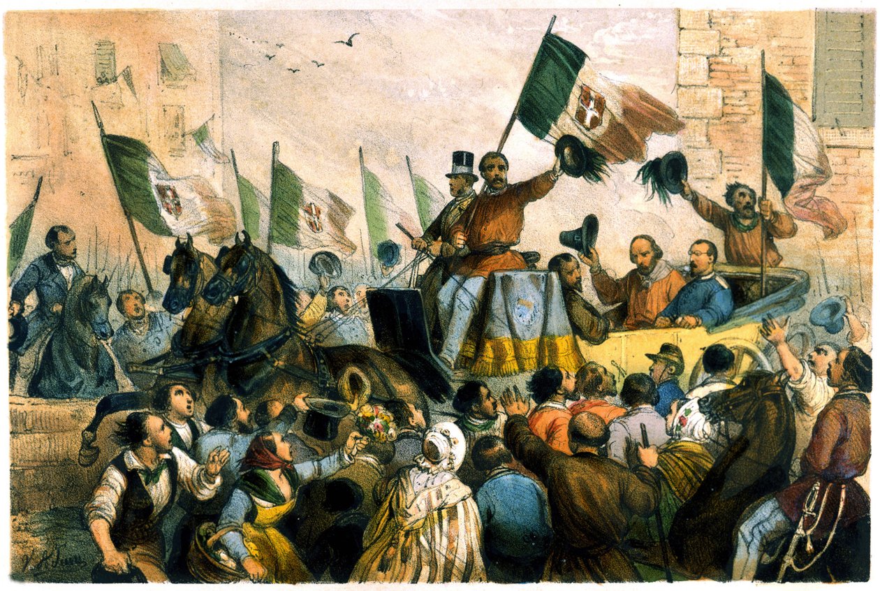 Giuseppe Garibaldi bejárata Nápolyba október 7-én alkotó: Unknown artist