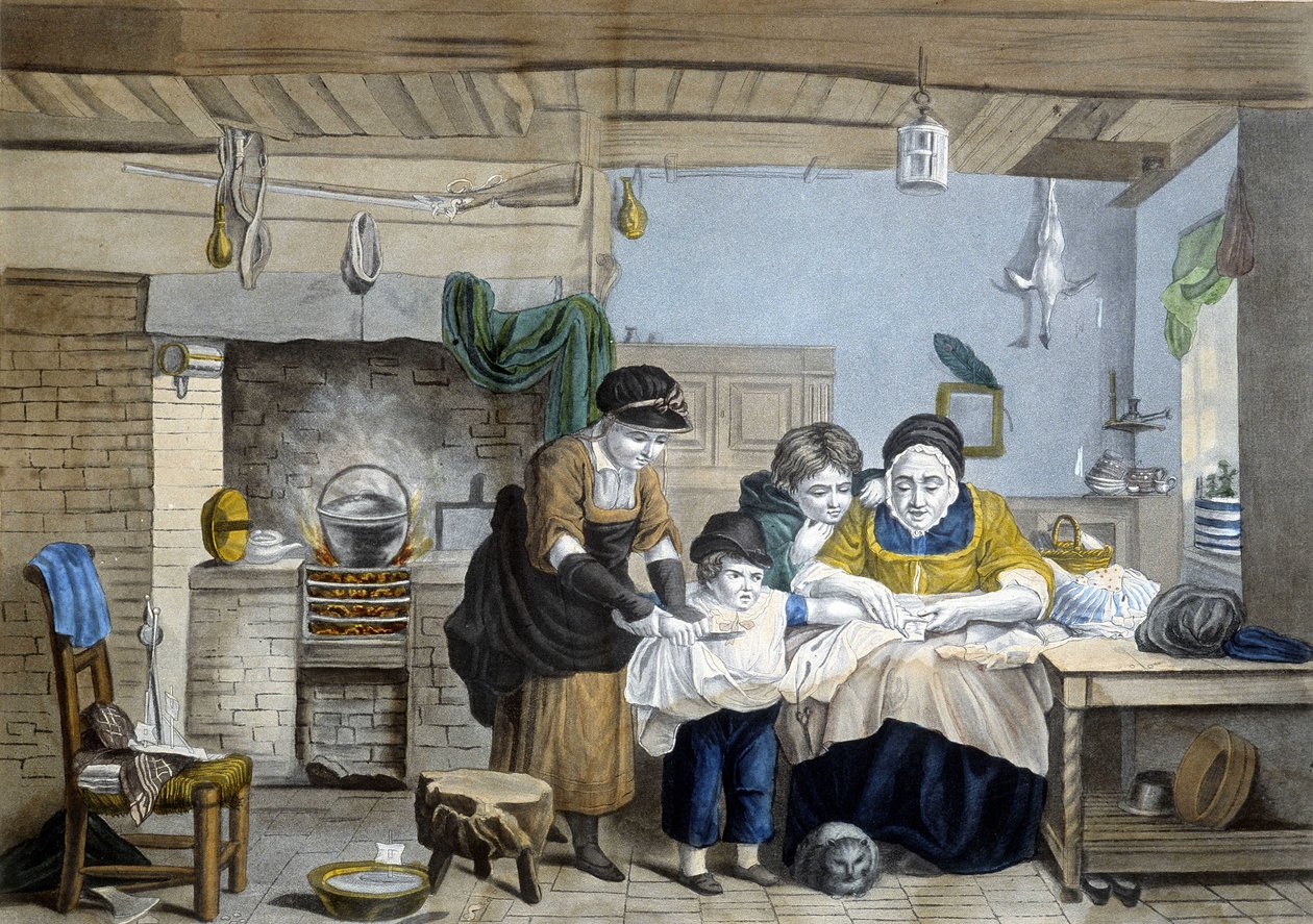 Az ujjvágás: háziorvosi jelenet. alkotó: Unknown artist