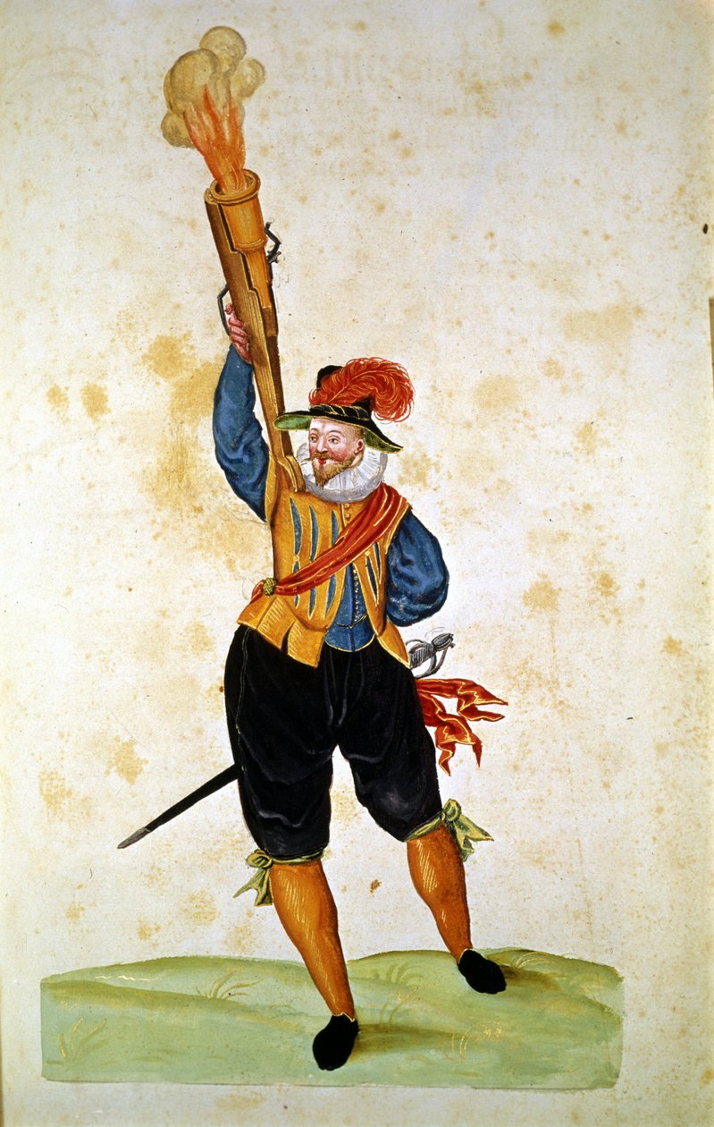 Az első lőfegyverek: a „Pirotechnikai, fegyverek és erődítmények kézikönyvéből” alkotó: Unknown artist