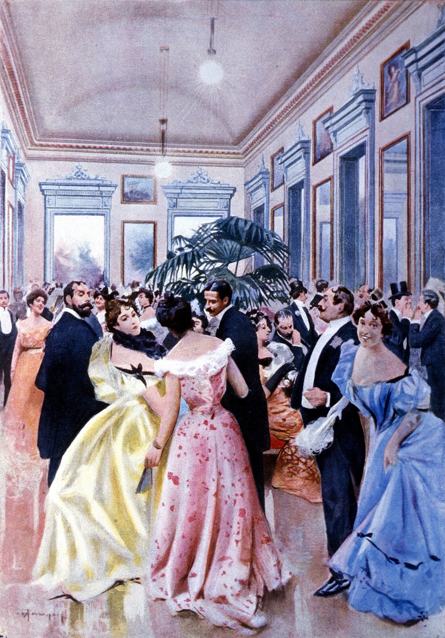 A milánói La Scala (Teatro alla Scala) színházának előcsarnoka. 1890. alkotó: Unknown artist