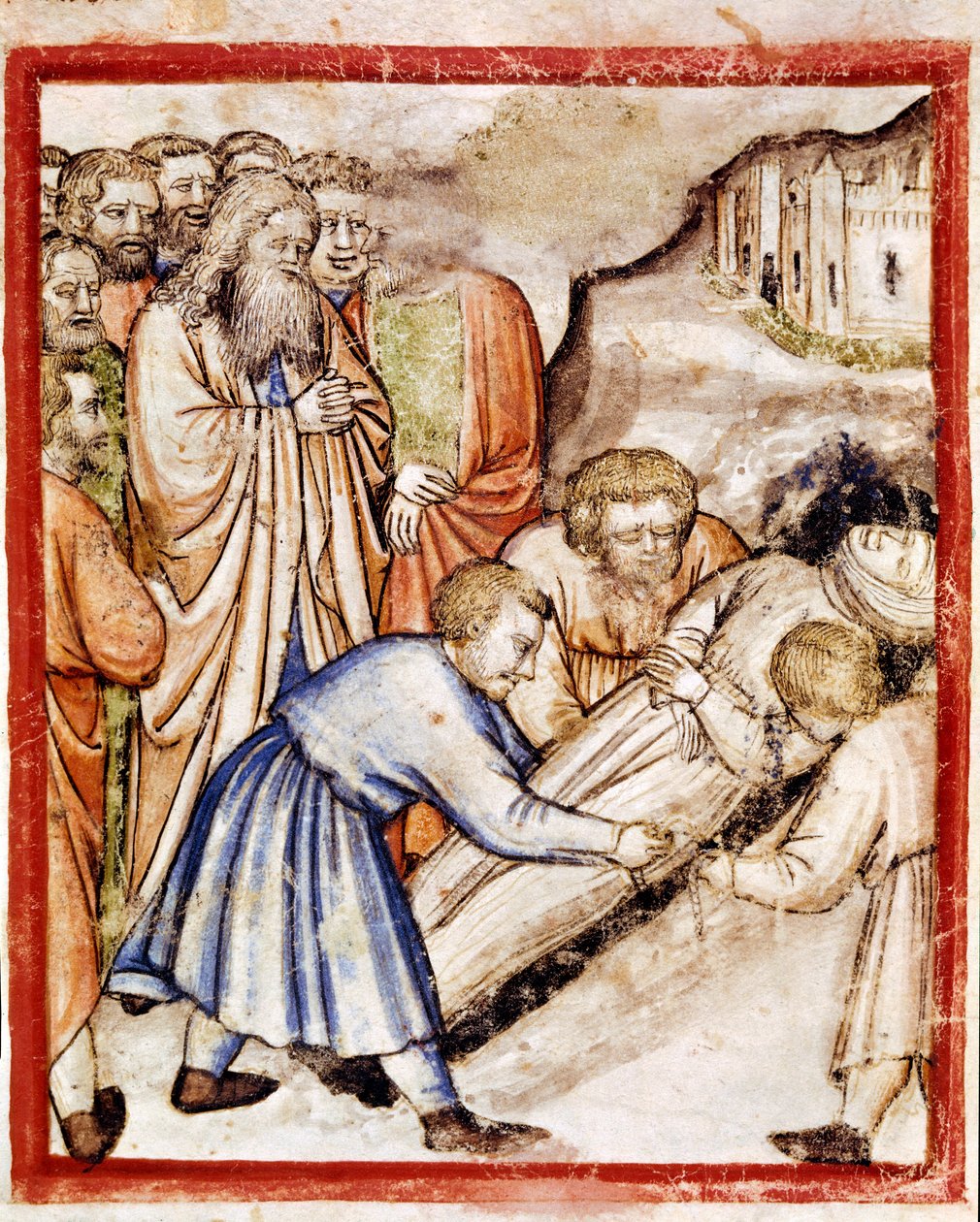 Sarah Miniature temetése a 212-es kódexből (vagy Padovano kódexből vagy Padovai Bibliából) 1390-1400 Rovigo, Accademia dei Concordi alkotó: Unknown artist
