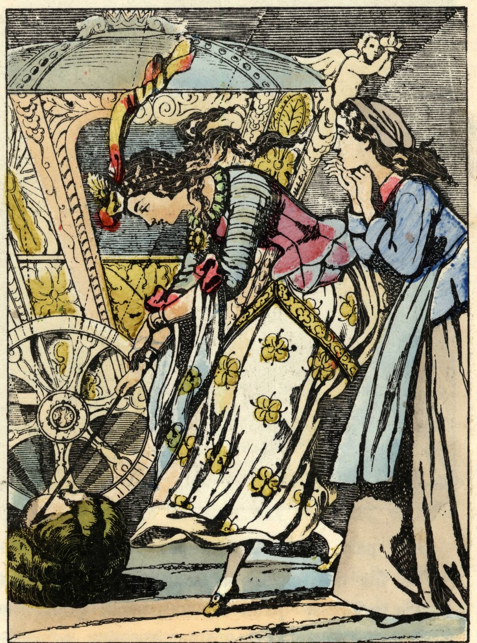 Hamupipőke szeme láttára a kocsiban a tököt a jó. Illusztráció Charles Perrault „Hamupipőke vagy La petite slipper de verre” című meséjéről alkotó: Unknown artist