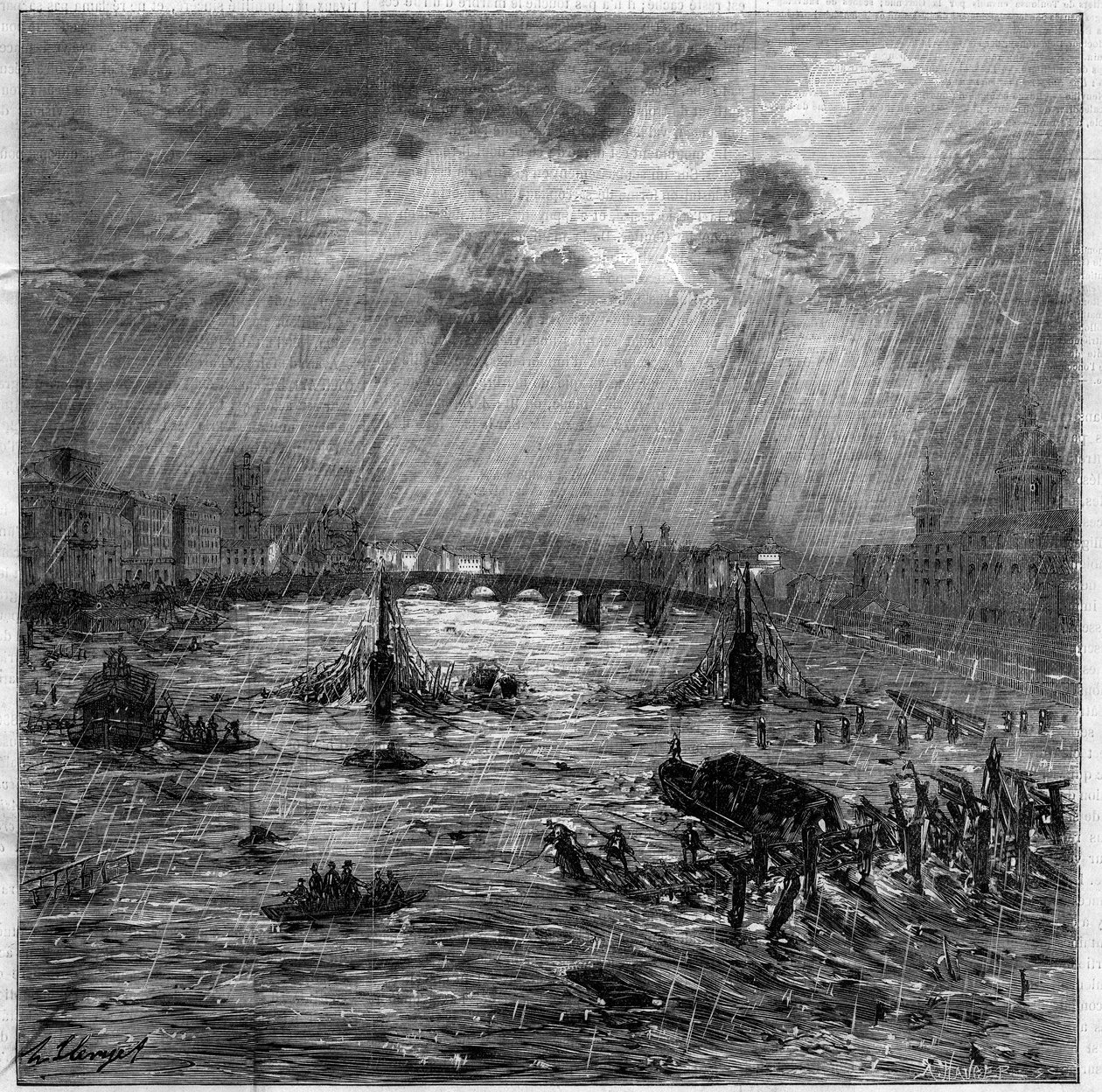 Toulouse nagy áradása június 23-án alkotó: Unknown artist