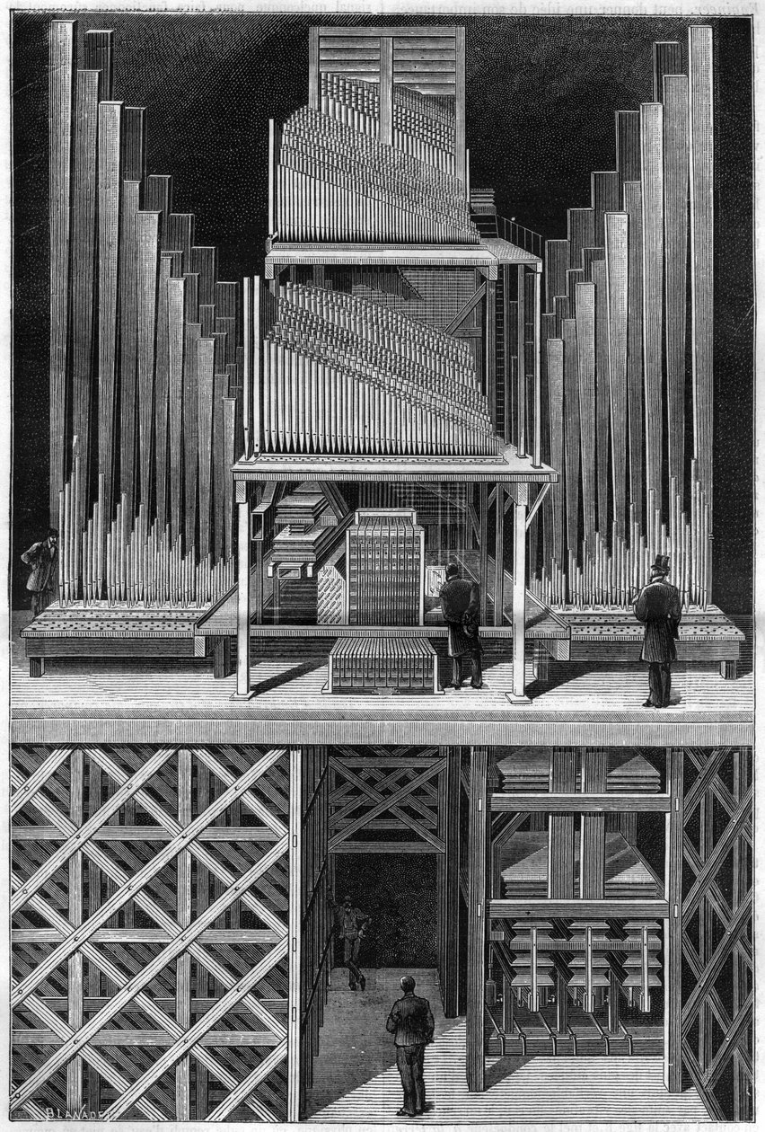 A londoni Crystal Palace nagyszerű orgonája. alkotó: Unknown artist