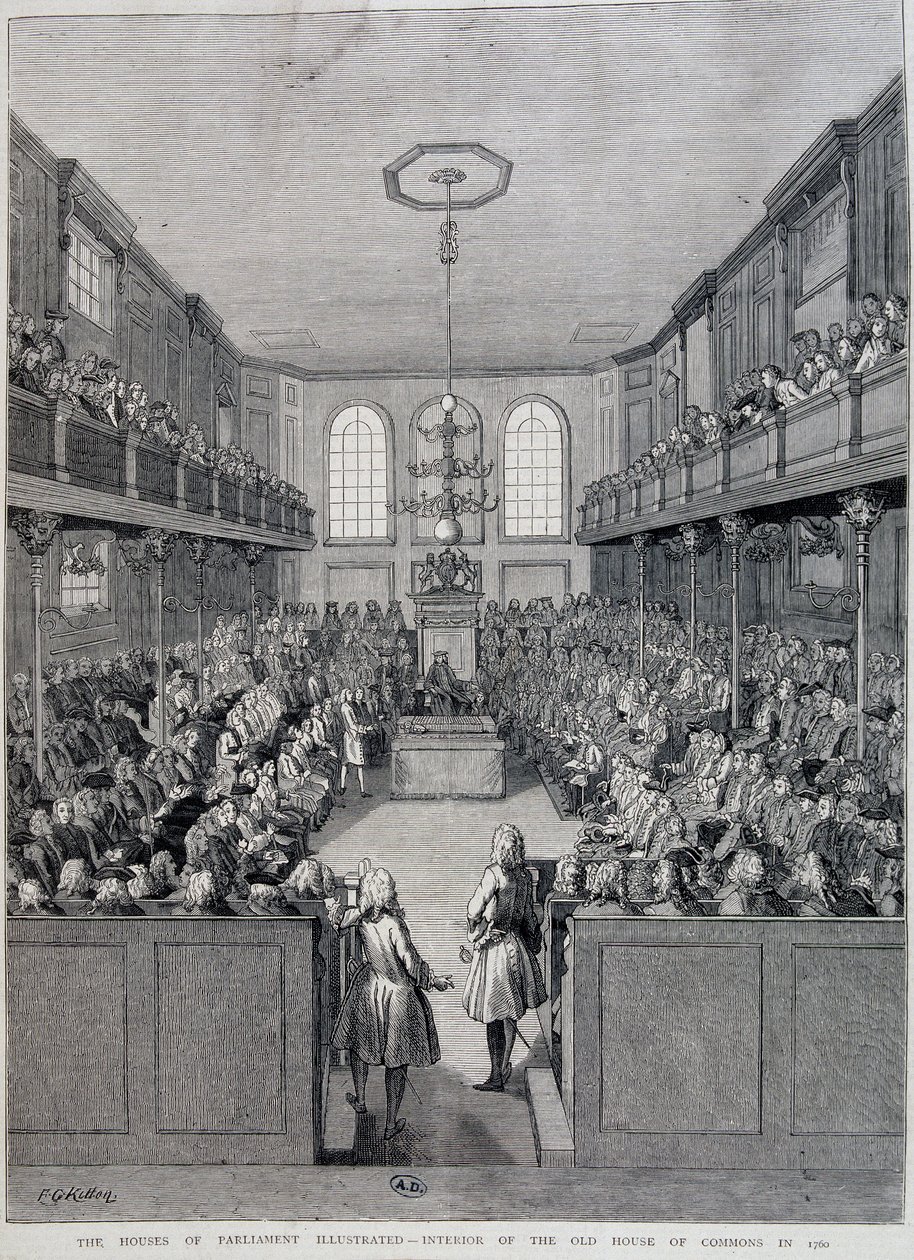 A londoni alsóház belseje 1760-ban alkotó: Unknown artist
