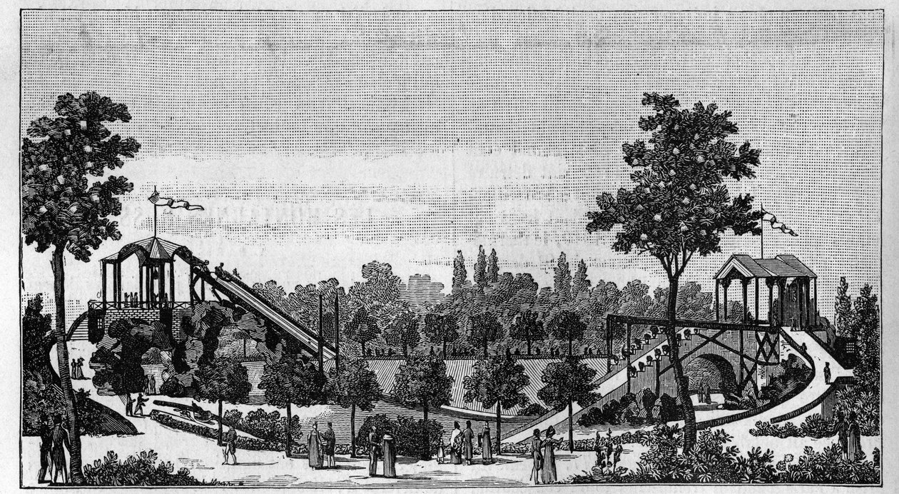 Ugrás Niagarából a Ruggieri Gardenbe, a rue Saint-Lazare-ba Párizsban 1824 körül.a „” La Nature-ben. A tudományok áttekintése és alkalmazásaik a művészetben és az iparban.” 1888 alkotó: Unknown artist