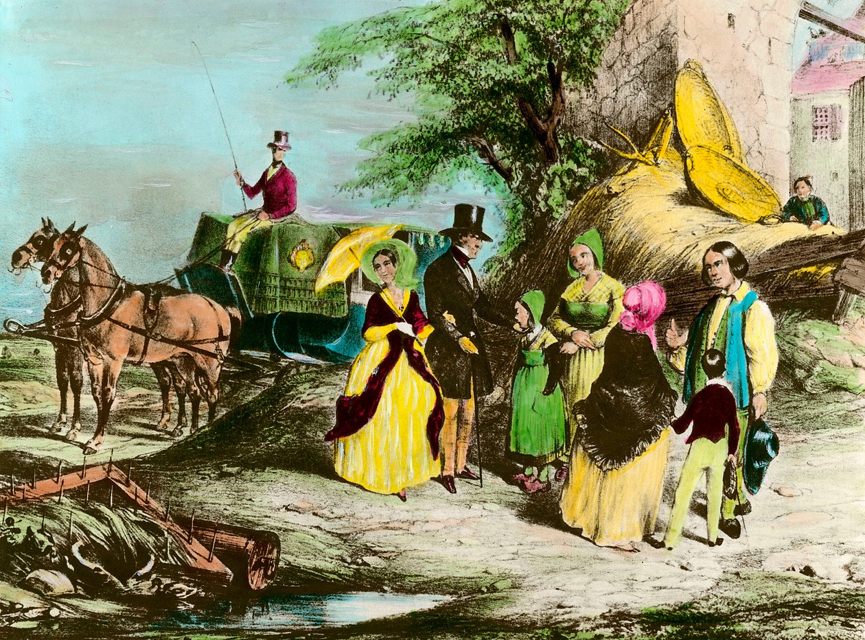 Az úr és gazdája A birtok ura meglátogatja a parasztokat. századi magángyűjtemény metszete alkotó: Unknown artist