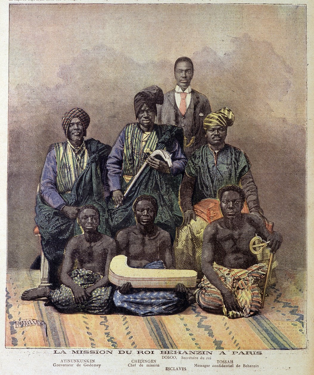 Behanzin dahomeyi király (a mai Benin) küldetése Párizsban – a december 2-i „Le Petite Journal”-ban alkotó: Unknown artist