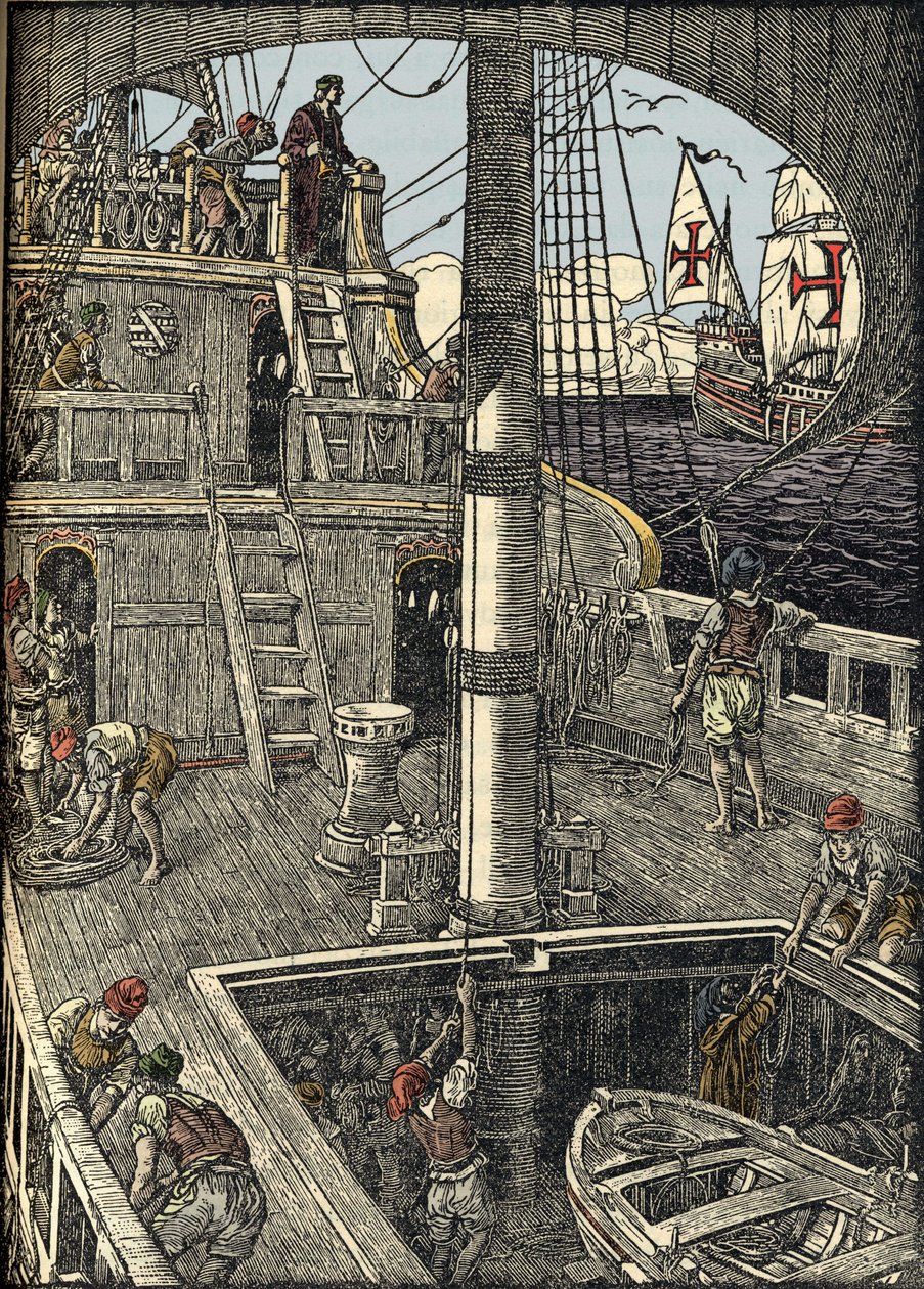 Kolumbusz Kristóf (1451-1506) navigátor a karavelláján. alkotó: Unknown artist