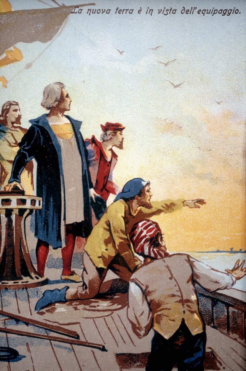 Az új világ Kolumbusz Kristóf (1492) legénysége előtt. alkotó: Unknown artist