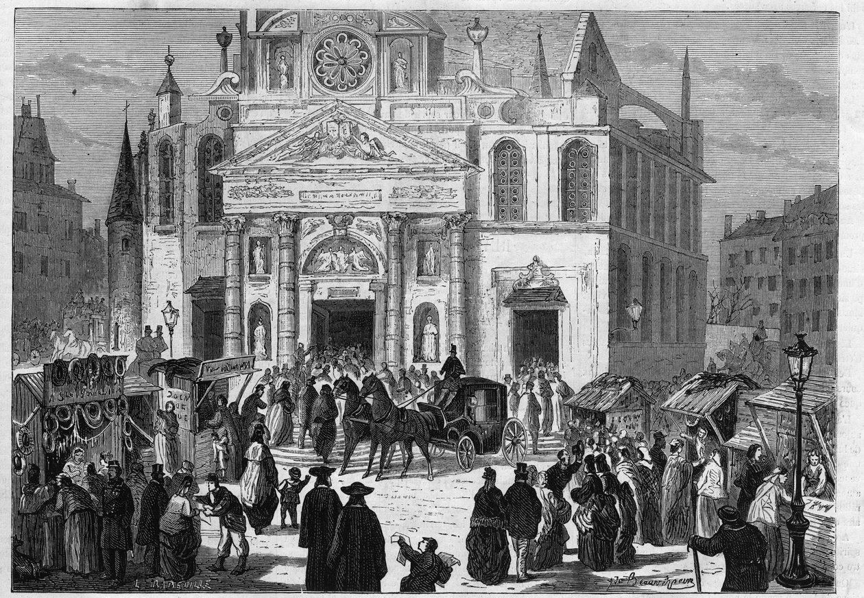 Sainte Genevieve novénája a párizsi Saint Etienne du Mont (Saint-Etienne-du-Mont) templomban alkotó: Unknown artist
