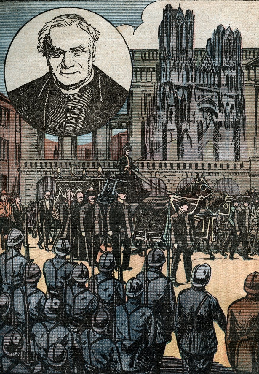 Lucon bíboros (1842-1930), reimsi érsek gyászmiséi a Notre Dame de Reims (Marne) székesegyházban - Louis Joseph Lucon bíboros (1842-1930), reimsi érsek temetése a reimsi Notre Dame (Notre-Dame) székesegyházban. alkotó: Unknown Artist
