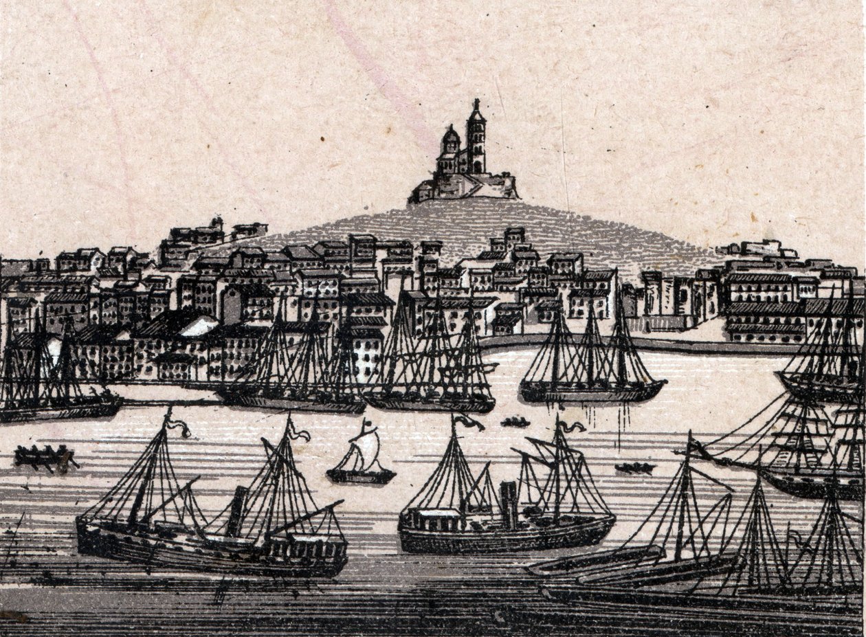 Marseille régi kikötője a „A világ 168 nézetet illusztrál” című filmben, dátum nélkül (19. század vége) alkotó: Unknown artist