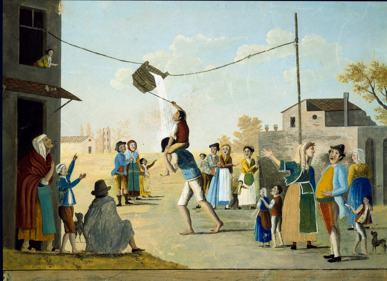A népszerű vödör játék a Nápolyi Anonymous festészetben. 19. századi Nápolyi Museo Nazionale di San Martino alkotó: Unknown artist