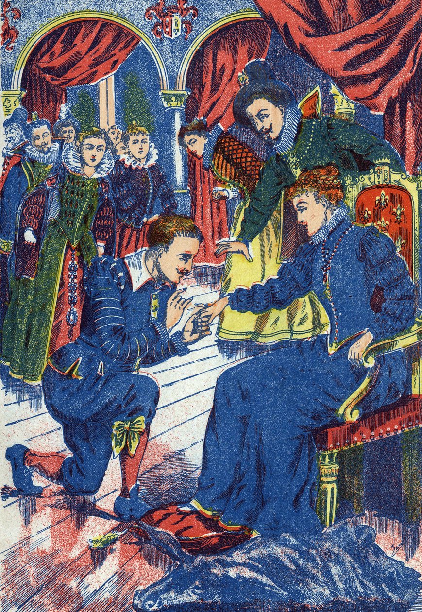 A herceg kipróbálja a szamárgyűrűt. Névtelen illusztrációja Charles Perrault (1628-1703) francia író „” Szamárbőr” című meséjéhez. Képek Marcel Vagne, Jarville Nancy, dátum nélküli (19. század vége). alkotó: Unknown artist