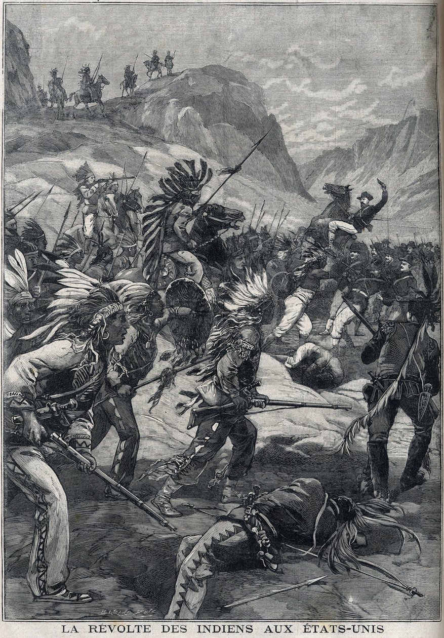 A vörös bőrű indiánok lázadása az Egyesült Államok északi Minnesotából származik 1898-ban. alkotó: Unknown artist