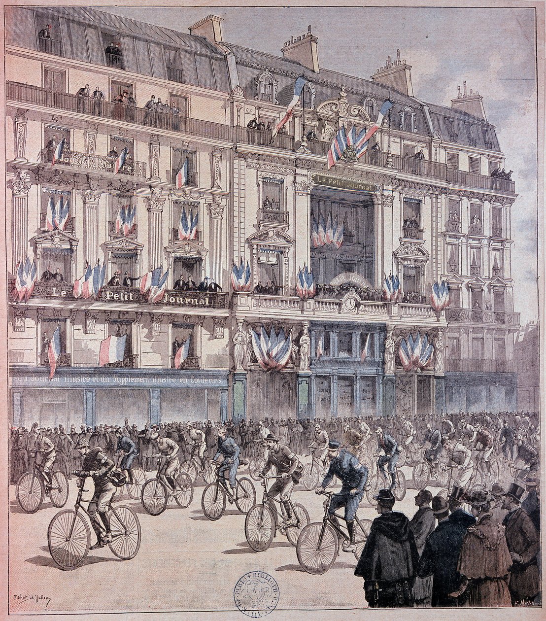A Párizs-Brest futam rajtja – az 1891.09.12-i „” Petity Journal”-ban alkotó: Unknown artist