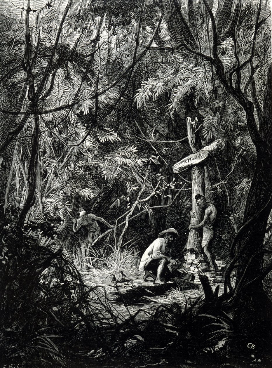 Henri Mouhot felfedező sírja Indokínában. alkotó: Unknown artist