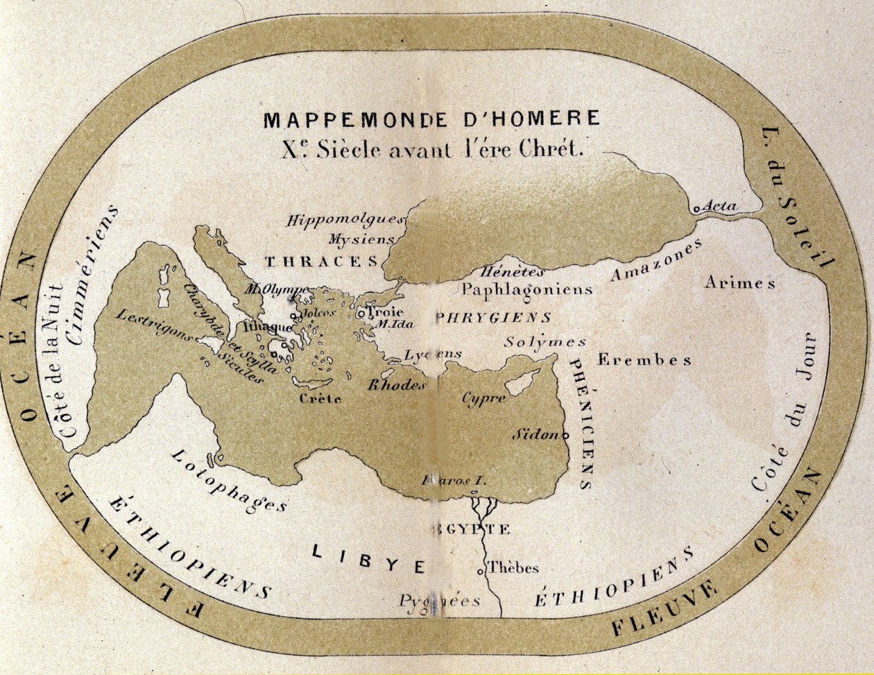 Homérosz világtérképe. Kr.e. 9. század. alkotó: Unknown artist