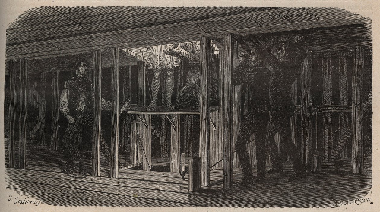 Színházi trükkök - nyelés - 1875-ös metszet alkotó: Unknown artist