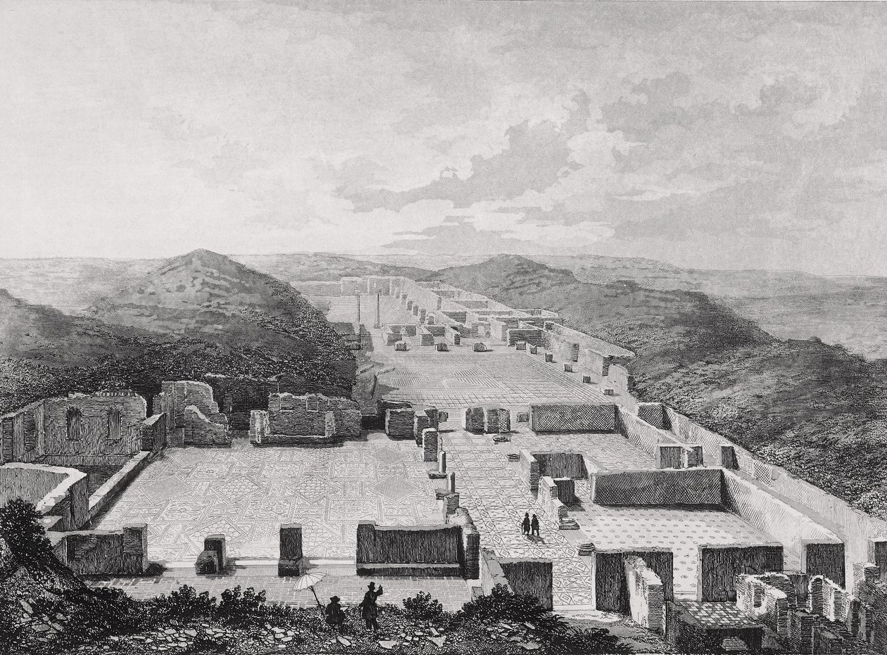 Ostia termálfürdői ókori, Olaszország 19. századi. alkotó: Unknown artist