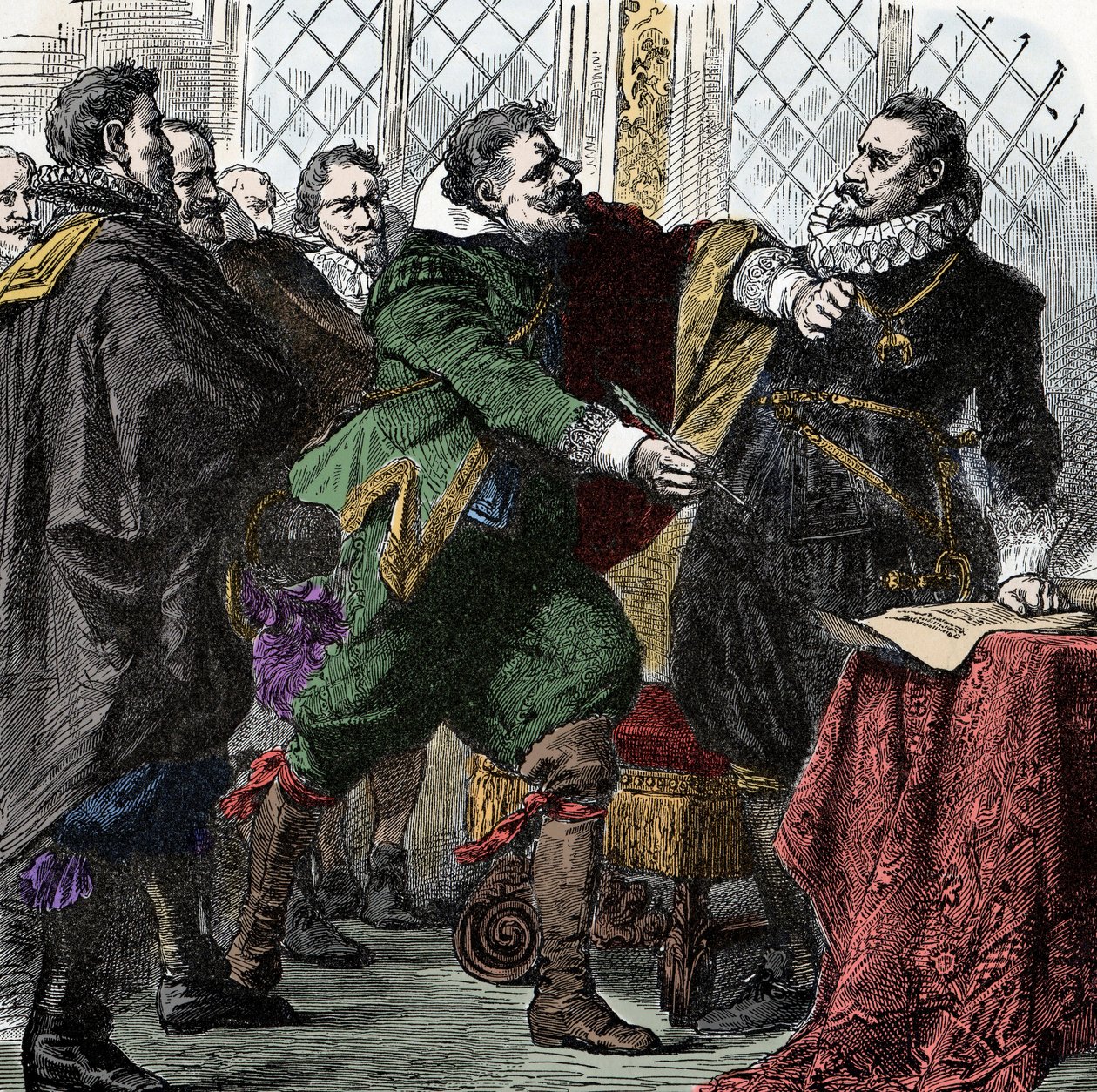Harmincéves háború: írd alá, Nandel! - Harmincéves háború (1618-1648): Paul Jakob von Starhemberg gróf (1560-1635) felkéri II. Ferdinánd császárt (1578-1637), hogy írjon alá megállapodást a csehországi béke helyreállításáról alkotó: Unknown artist