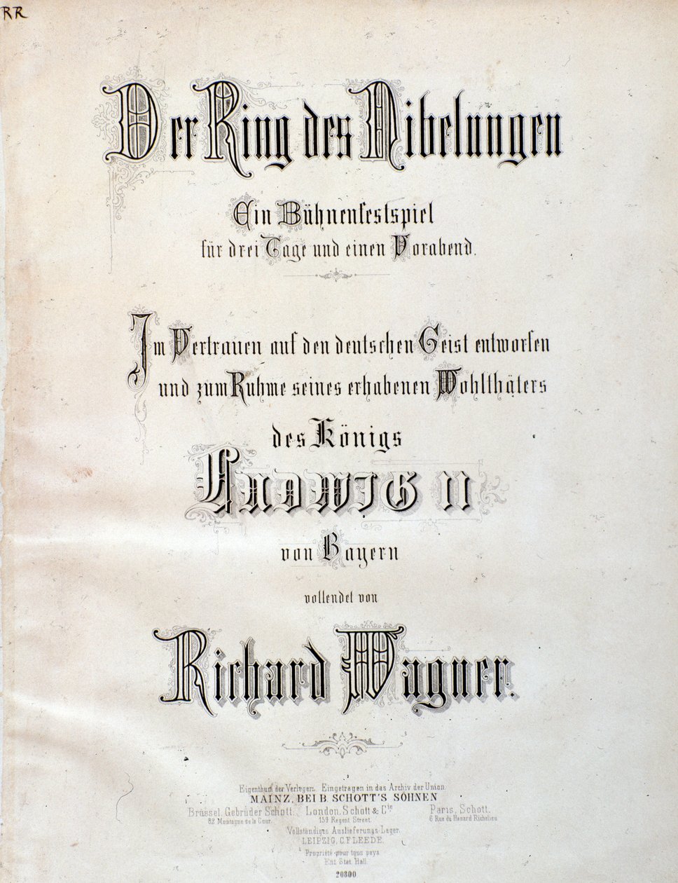 Wagner Der Ring des Nibelungen című kottájának címlapja alkotó: Unknown artist