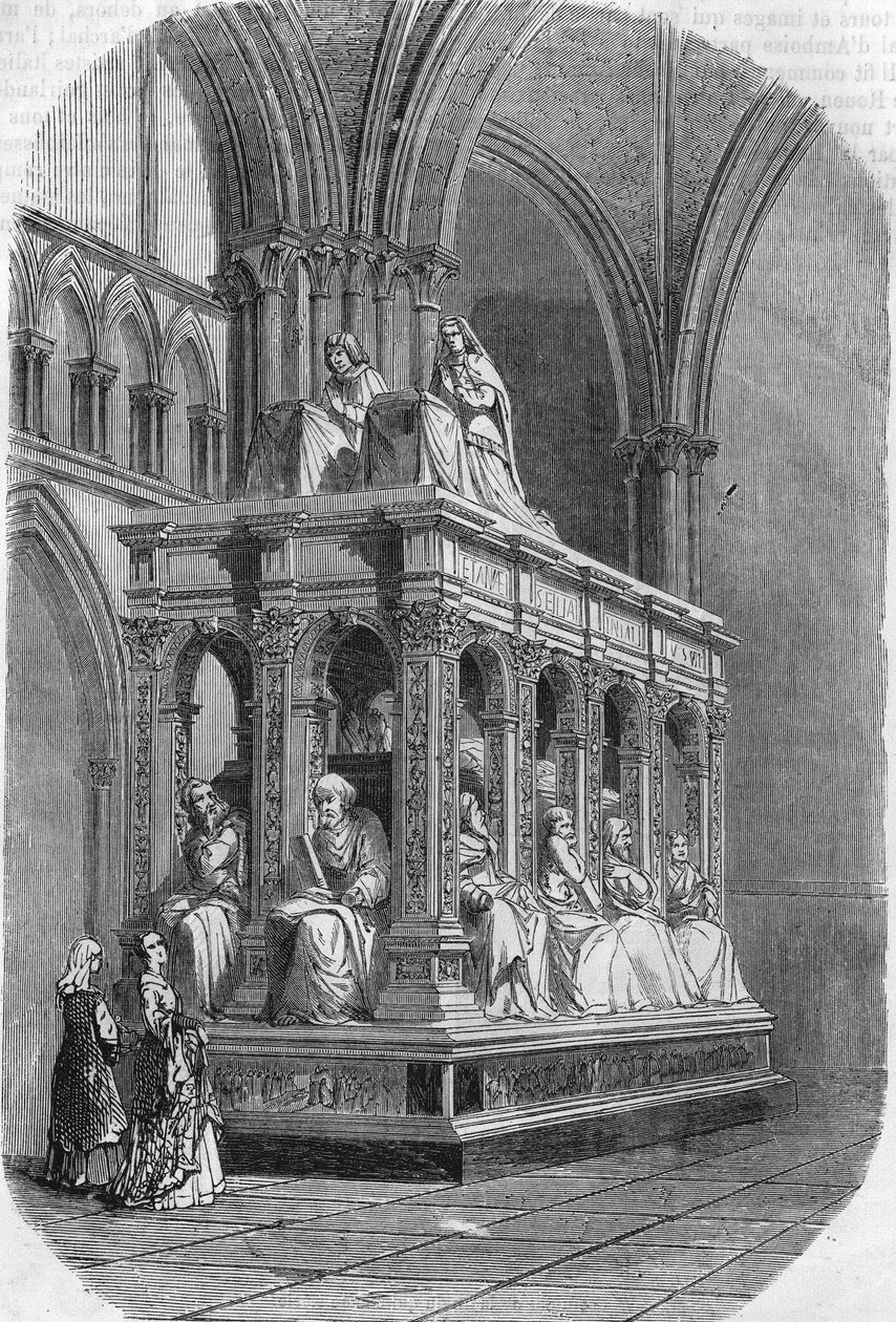 XII. Lajos francia király (1462-1515) és Bretagne-i Anna (1477-1514) sírja. századi metszet. alkotó: Unknown artist