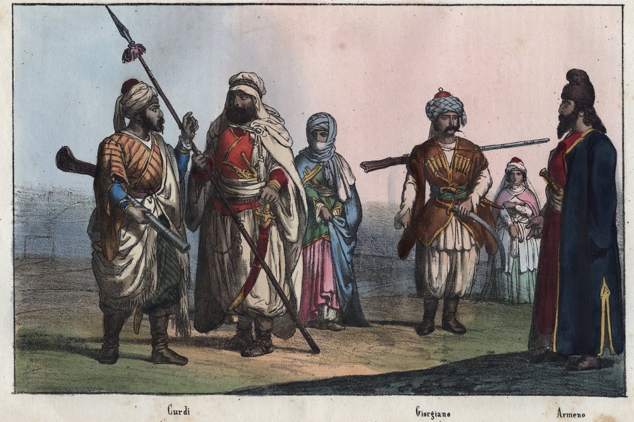 Hagyományos kurd viselet - grúz - örmény - alkotó: Unknown artist