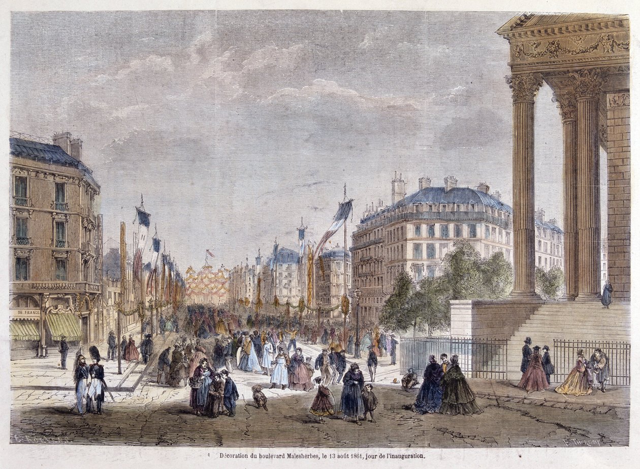Párizs átalakulásai a második birodalom alatt, Haussmann Paris. Boulevard Malesherbes (Haussmann-művek) felavatása alkotó: Unknown artist
