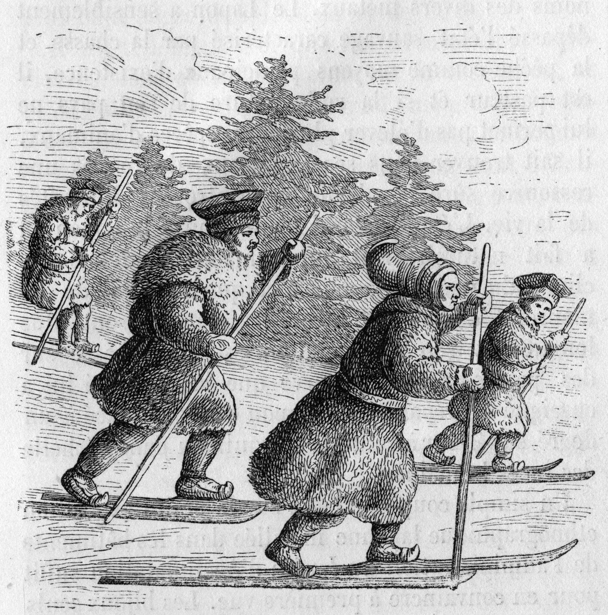 Közlekedés Lappföldön: körök és korcsolyáik. alkotó: Unknown artist