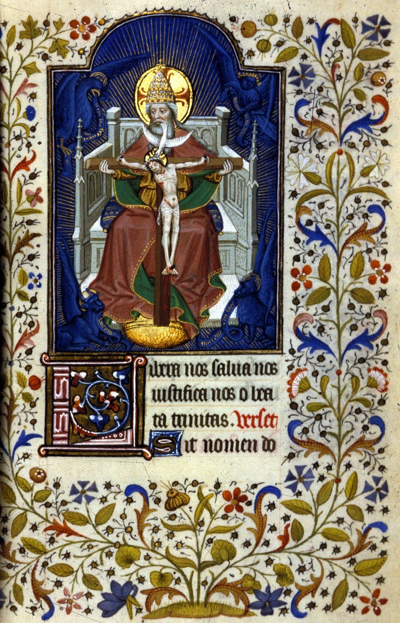Szentháromság. Miniatűr, 15. század eleje. Bibl. Trivulziana, Milánó. alkotó: Unknown artist