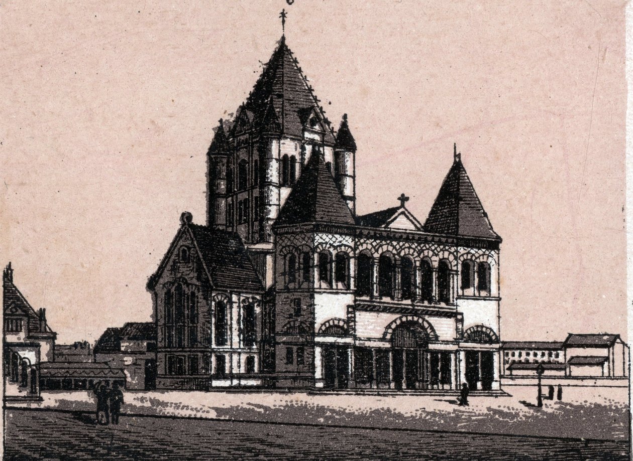 Szentháromság-templom New York-ban, az Egyesült Államokban a „A világ 168 nézetet illusztrál” Datálatlan (19. század vége) alkotó: Unknown artist
