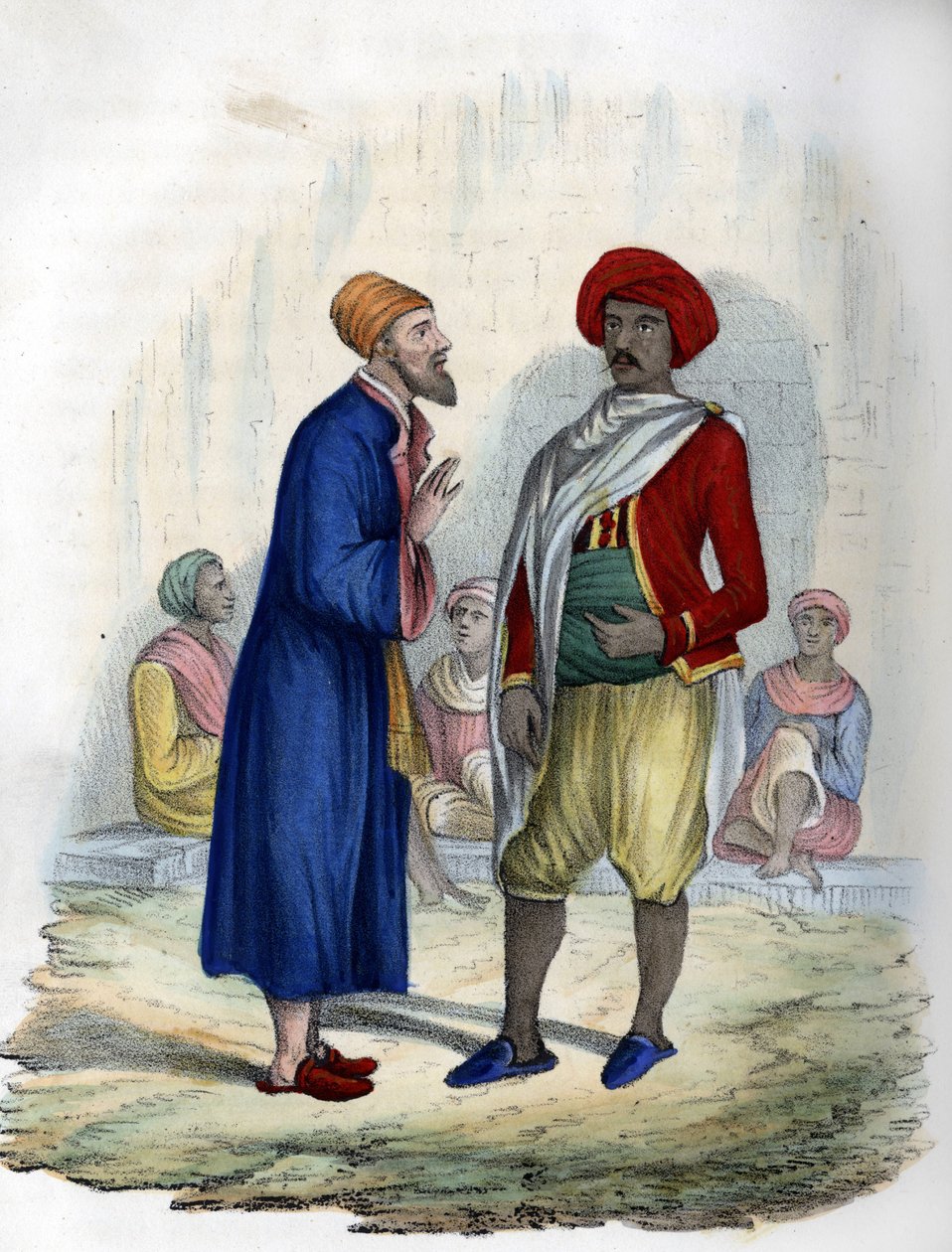 Két férfi Algír utcáin 1830-ban. Léon Galibert „L