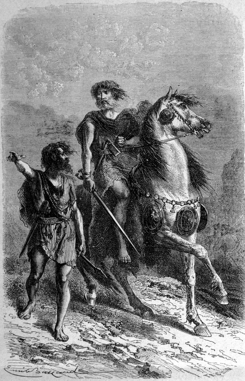 Két primitív bronzkori ember. alkotó: Unknown artist