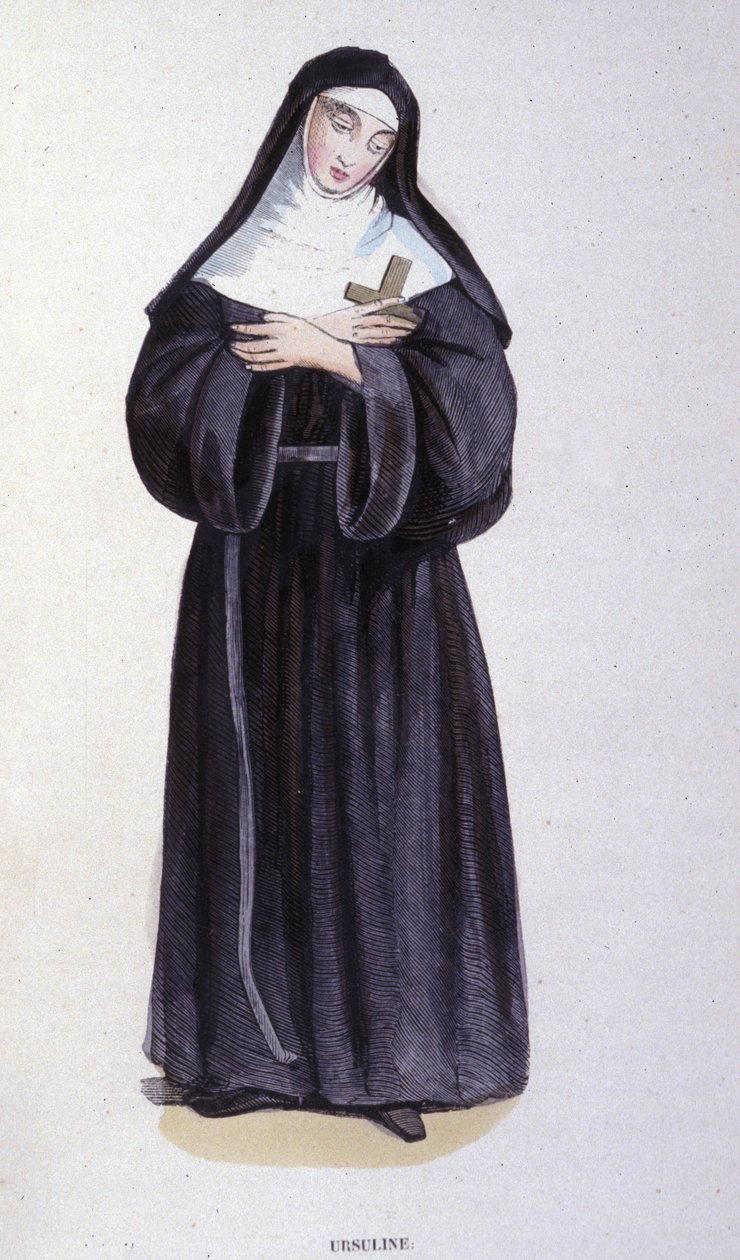 Ursuline. Metszet egy vallási rendekről szóló albumból, Párizs alkotó: Unknown artist