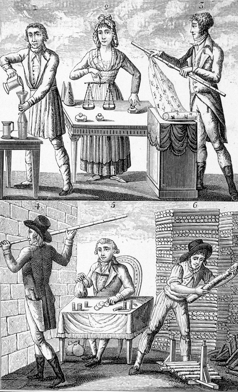 Új súlyok és mértékek alkalmazása 1795-ben. alkotó: Unknown artist
