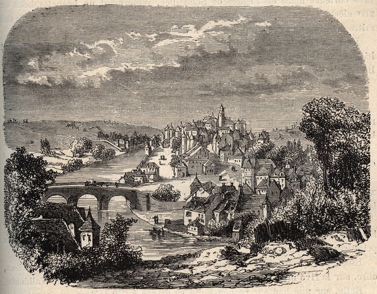 Uzerche - Correze - Franciaország - "" PATRIE" metszet" - PECTUREQUIREQUE FRANCIAORSZÁG LEÍRÁSA 6 KÖTETÉSBEN LUCIEN HUARD - 19. század vége alkotó: Unknown artist