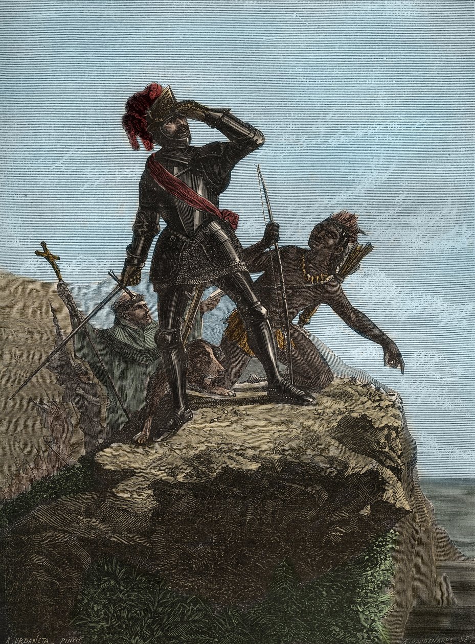 VASCO NUNEZ de BALBOA (1475-1519) - Spanyol felfedező - Balboa felfedezi a Csendes-óceánt 1513-ban - Conquete de l
