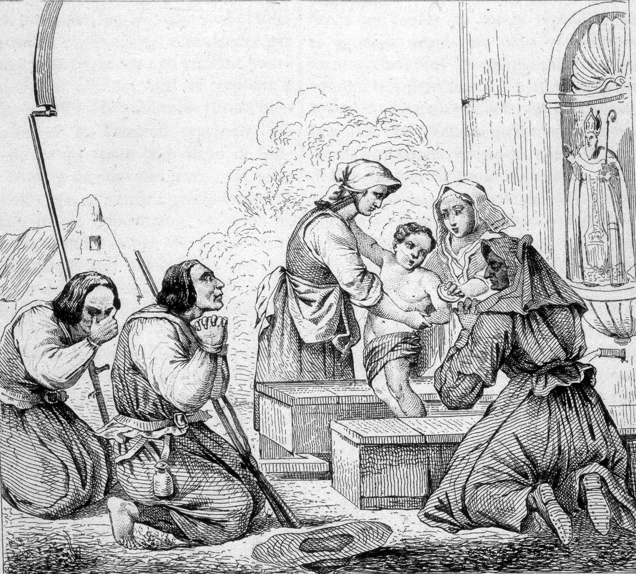 Vendean erkölcsök - a szökőkút szentje. alkotó: Unknown artist