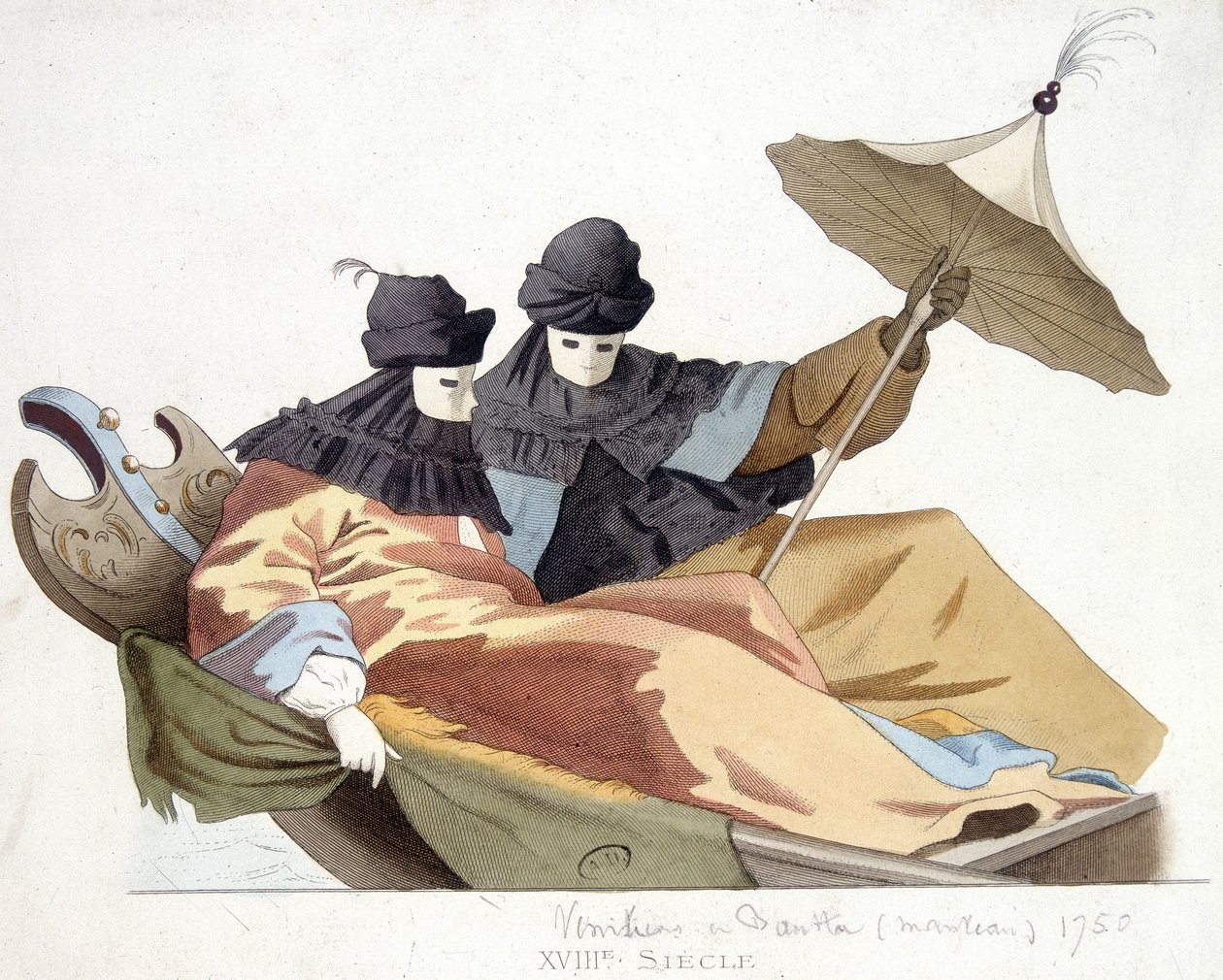 Gondolán maszkos velenceiek alkotó: Unknown artist