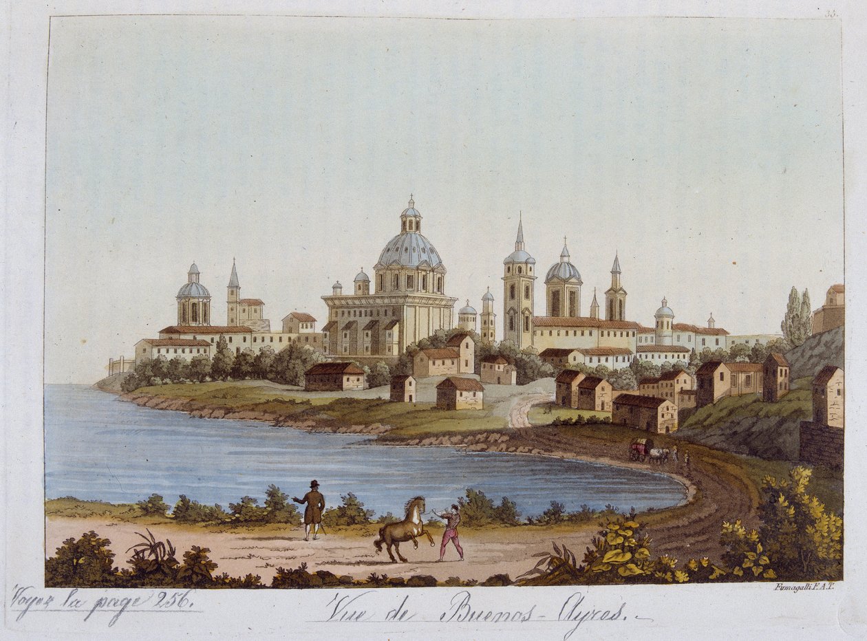 Buenos Aires látképe - Doctor Ferrario 1819-1820 régi és modern viseletében, szerk. Milánó alkotó: Unknown artist