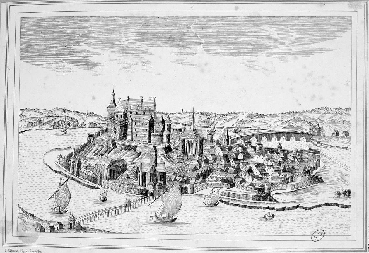 Decize látképe 1640-ben - metszet alkotó: Unknown artist