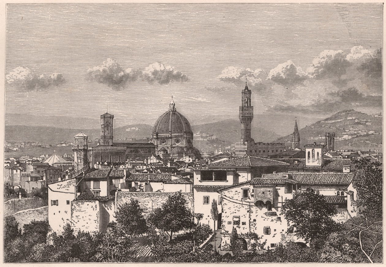Firenze kilátása a XIX alkotó: Unknown