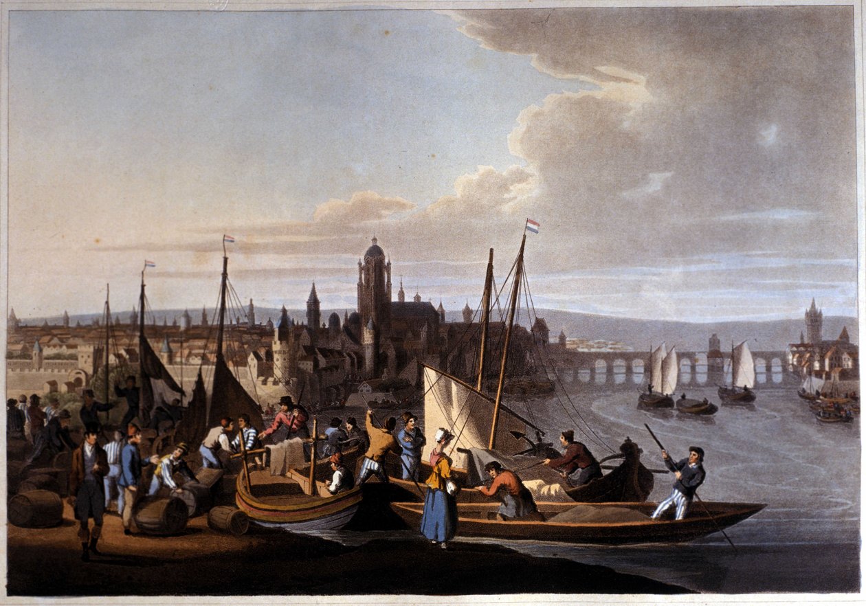 Kilátás Frankfurt - a - the - Main Németországban. 19. század. alkotó: Unknown artist