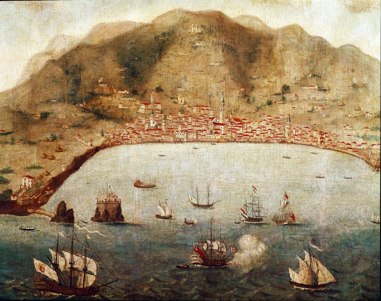 Kilátás Funchalra, Madere-szigetre (festmény alkotó: Unknown artist