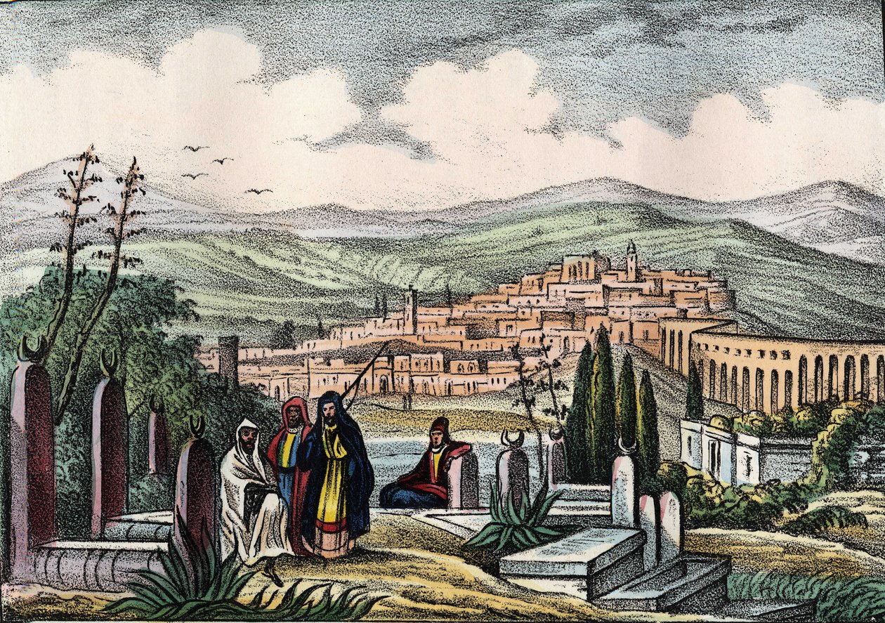 Kilátás Médeára, Algéria ókori római erődítményére. Leone Galibert „” Storia d
