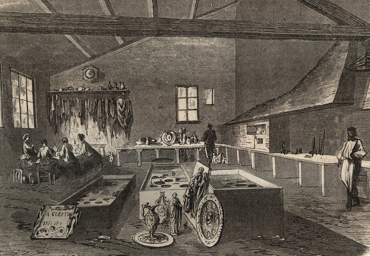 Látvány Mr. Gueyton galvanizáló műhelyéről. alkotó: Unknown artist
