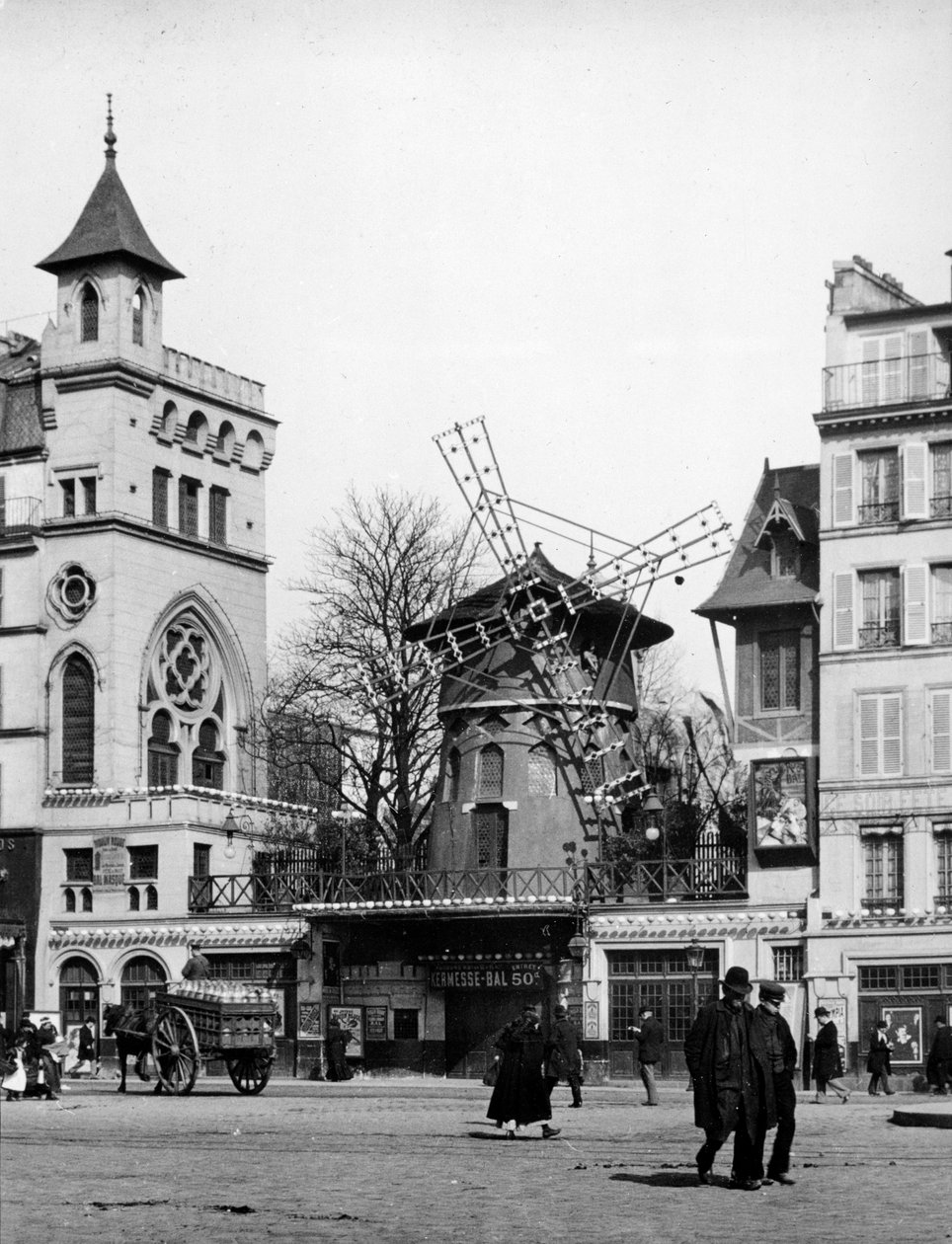 Kilátás Párizsra: Moulin Rouge, Montmartre kerület alkotó: Unknown artist